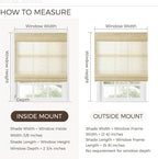 TWOPAGES Natural Woven Ramie Roman Shades, Custom Cordless No Drill or - Image 7