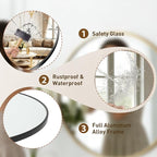 NEWBULIG 30 Inch Round Wall Mirror, Bathroom Mirror - Image 4