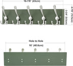 SKOLOO Creations Forest Green Solid Wood Wall Mounted Coat Rack, 5 Hooks - Image 7
