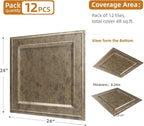 WOWSTAR 12-Pack 24"x24" Drop Ceiling Tiles, Waterproof Glue up Ceiling Panels - Image 5