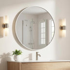 HARRITPURE Round Mirror 24" White Wall Mounted Circle Mirrors Vanity Mirror - Image 7