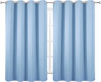 LEMOMO Blackout Curtains 52 x 45 inch/Sky Blue Curtains Set of 2 Panels/Thermal - Image 2