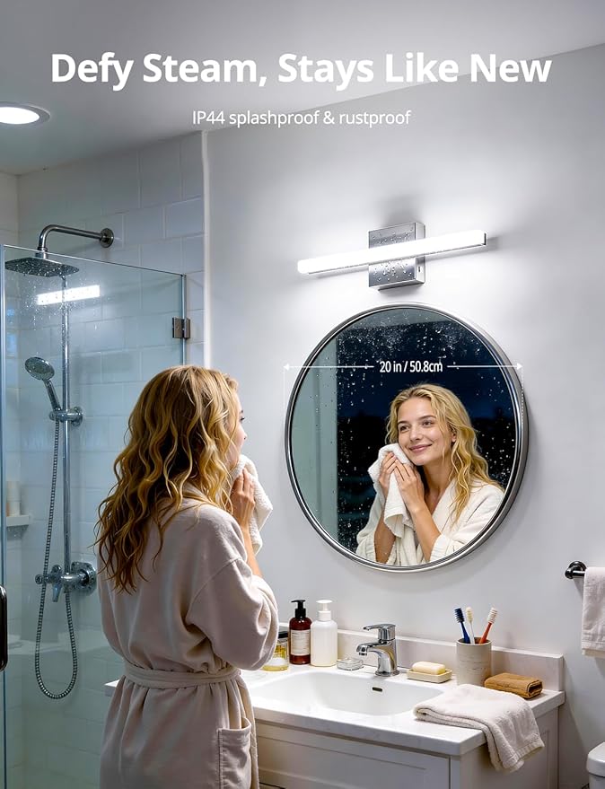 Combuh Modern Bathroom Light Fixtures Over Mirror 5 Colors Adjustable, Chrome - Image 6