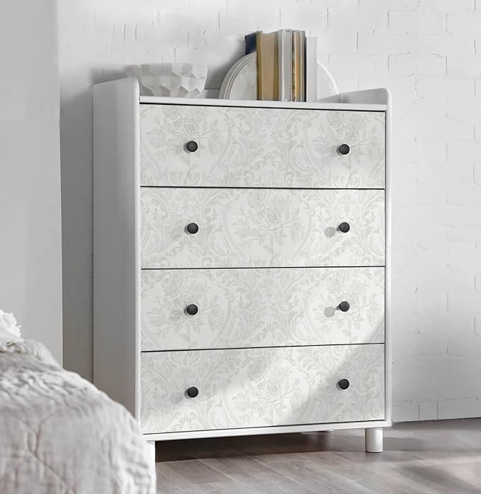 Ismoon Floral Peel and Stick Wallpaper Grey Contact Paper Boho Watercolor - Image 9