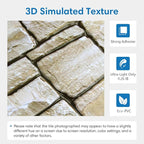 COMSTICKC 3D Faux Stone Wall Sticker Peel and Stick Wall Covering, DIY - Image 3