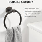 SetSail Towel Holder for Bathroom Wall Screw-in Towel Ring Stainless Steel Hand - Image 2