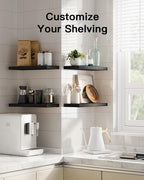 AMADA HOMEFURNISHING Floating Shelves, Paulownia Wood Wall Shelves - Image 8