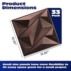 Art3dwallpanels Antique Copper 33 Pack 3D Wall Panels - Image 2