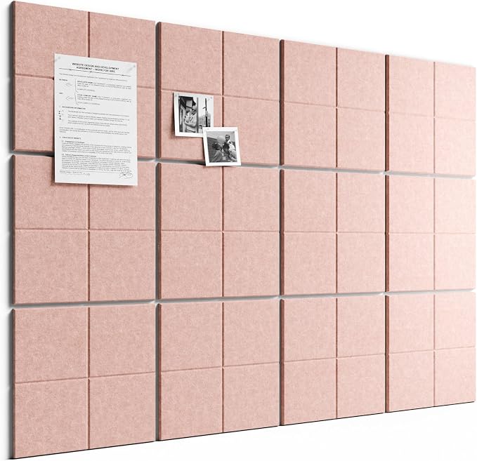 Bumusty Large Felt Bulletin Board, 30 Push Pins, 70 Adhesive Tabs by BUMUSTY