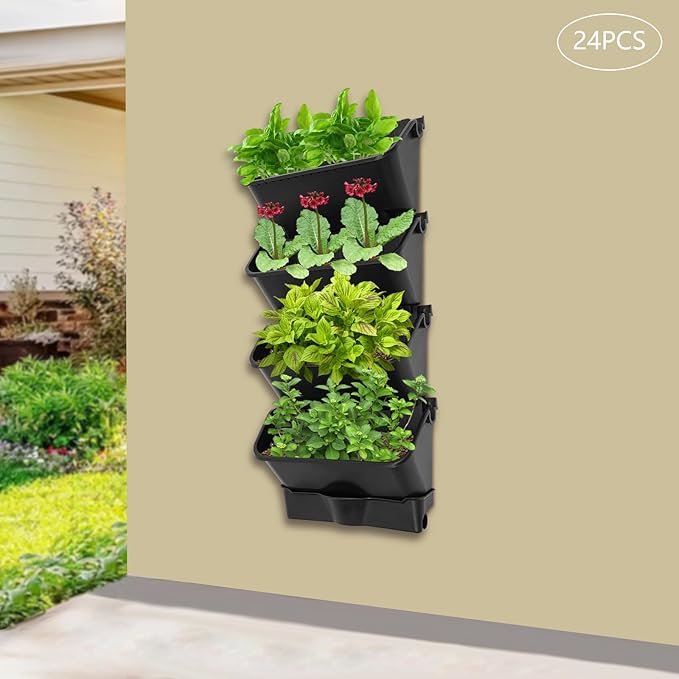 TFCFL 24 Pack Hanging Vertical Wall Planter, 12.99inch Wall Mounted Planter - Image 2
