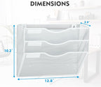 EASEPRES Magnetic 3 Pocket Mesh Hanging Wall File Organizer, Wall Mounted Mail - Image 3
