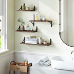 YGEOMER Floating Shelves for Wall, Different Sizes Walnut Wall Shelves for - Image 7