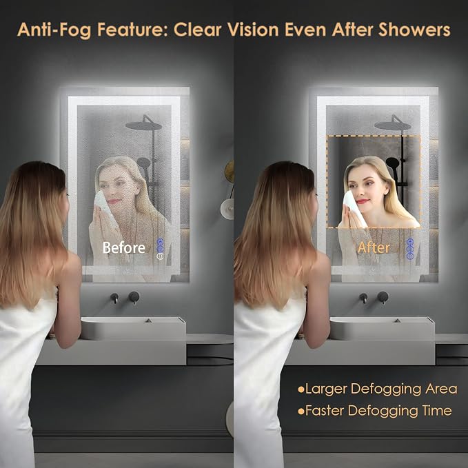 16×24 inches LED Bathroom Mirror, Bathroom Vanity Mirror - Image 5
