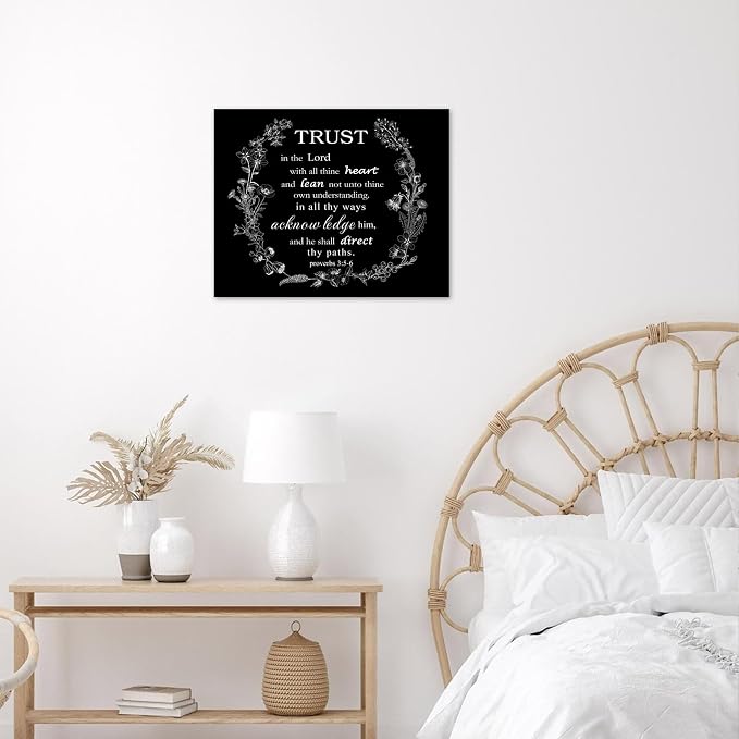 EOBTAIN Black and White Bible Wall Art - Image 5