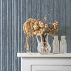 Tempaper Blue Textured Faux Grasscloth Removable Peel and Stick Wallpaper - Image 2