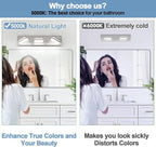360° Rotate LED Bathroom Vanity Light Fixtures, 1300LM Acrylic Brushed Nickel - Image 3