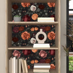 Vintage Floral Peel and Stick Wallpaper Dark Black Rose Floral Contact Paper - Image 3