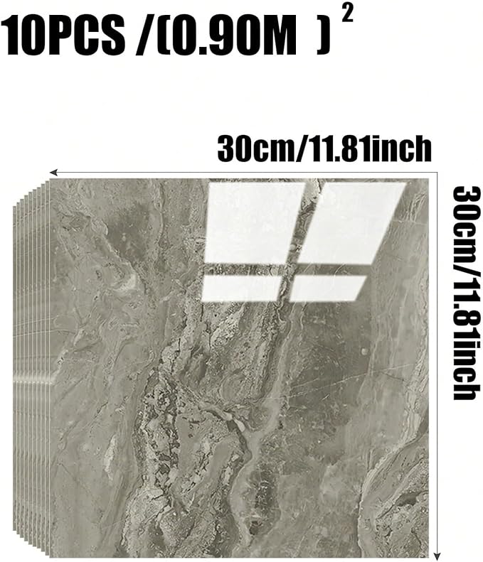 Chejiaye 10pcs Marble Peel and Stick Backsplash Waterproof Washroom Wall Panels - Image 4