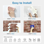 COMSTICKC 3D Red Brick Wall Panels Peel and Stick Tiles, Small Size Thin PVC - Image 8