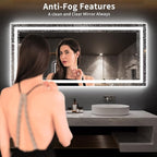 LOAAO 77X36 LED Bathroom Mirror - Image 3