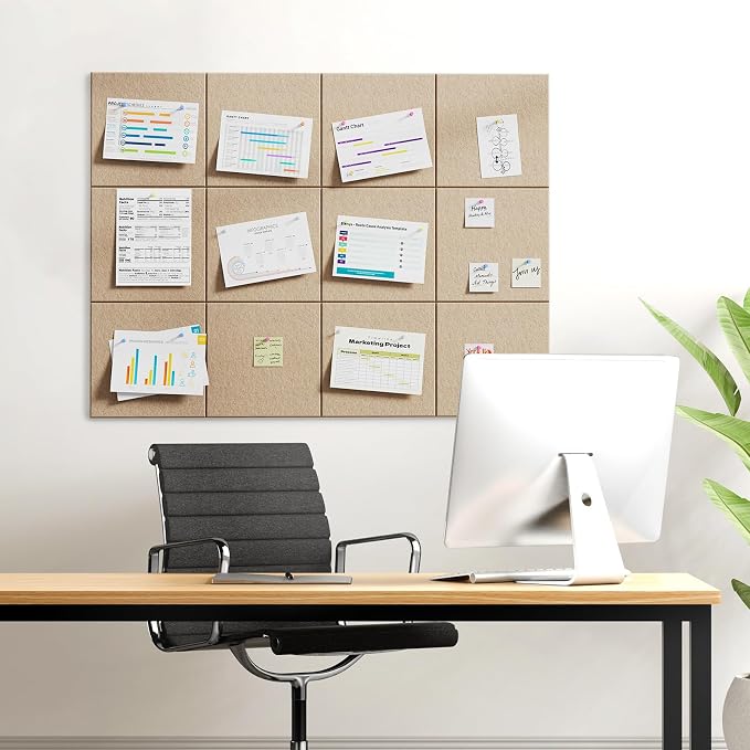 MaxGear Large Cork Board for Wall 36" x 24", Tan Bulletin Board, 6 Pack Felt - Image 9
