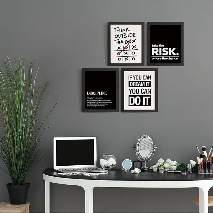 DSHFG Motivational Office Inspirational Wall Art Prints Set of 4, Think Outside - Image 4