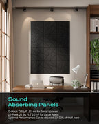 18-Pack Acoustic Panels, 11.8"x11.8"x0.4" Soundproof Wall Panels, Peel & Stick - Image 6