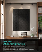 12-Pack Acoustic Panels, 11.8"x11.8"x0.4" Soundproof Wall Panels, Peel & Stick - Image 6