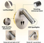 Round Wall Mount Reading Light for Bed Bedside, Modern Hardwired Sconce - Image 2