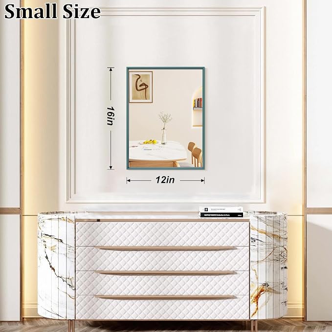 AAZZKANG Metal Framed Rectangle Wall Mounted Mirror Decorative Modern Bedroom - Image 2