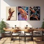 YFvrPt Black Woman Wall Art Set of 3, Trendy African American Women Wall Decor - Image 2