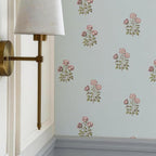 17.3"× 590.5" Vintage Blue Floral Wallpaper Peel and Stick Boho Wallpaper - Image 6