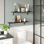 DINZI LVJ Long Wall Shelves, 23.6 Inch Wall Mounted Shelves Set of 2, - Image 5