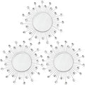 3 Pack Metal Mirrors for Wall Sunburst Wall Mirrors Home Décor Decorative by Uaussi
