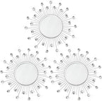 3 Pack Metal Mirrors for Wall Sunburst Wall Mirrors Home Décor Decorative by Uaussi
