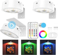 3 Pack Picture Lights for Wall, 13 RGB Color Rechargeable Battery Operated wall by Narotood