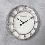 Presentime & Co 10" Farmhouse Series Wall Clock, Quartz Movement, Shiplap Style - Image 2