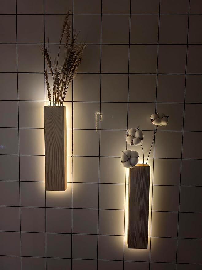 Artificial Eucalyptus with LED Lights Wall Planters Rustic Wall Decor with - Image 7