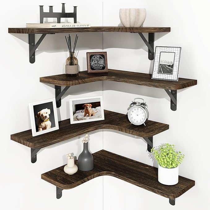 YGEOMER Corner Floating Shelves, Wall Mounted Corner Shelf by YGEOMER