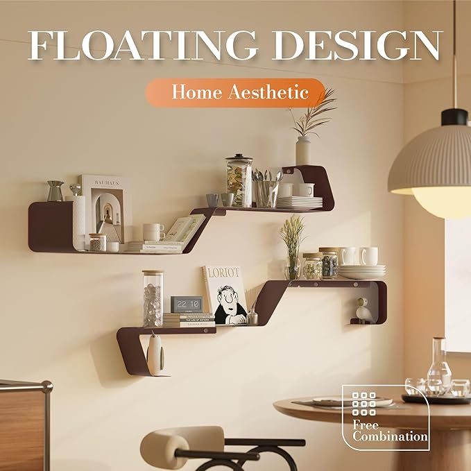 Sttoraboks Floating Wall Shelves Set of 3, Metal Mounted Shelf - Image 7