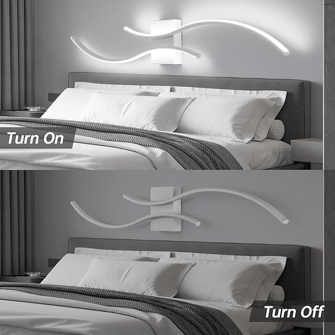 CANEOE Modern Wall Sconce, 39inch Wave Design Indoor Wall Lamp - Image 4