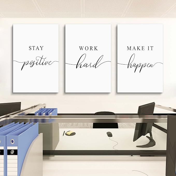 Framed Canvas Wall Art Positive Quotes Painting, Office Wall Art, Positive - Image 3