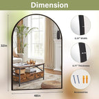 XRAMFY 32"x48" Arched Bathroom Mirror - Image 7