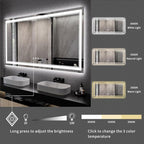 Big Bathroom Mirror, 84x40 Inch Gradient Front and Backlit Lighted Mirror - Image 5