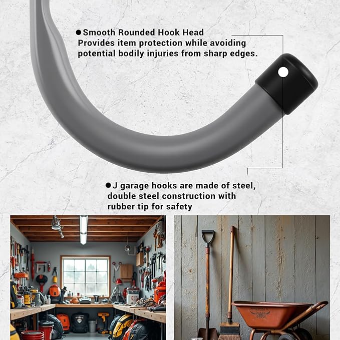 HOME MASTER HARDWARE 12 Pack 4-Inch Heavy Duty Garage Storage Wall Hooks - Image 4