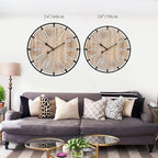 EMAX HOME 20 Inch Large Farmhouse Wall Clock, Rustic Antique Wood - Image 4