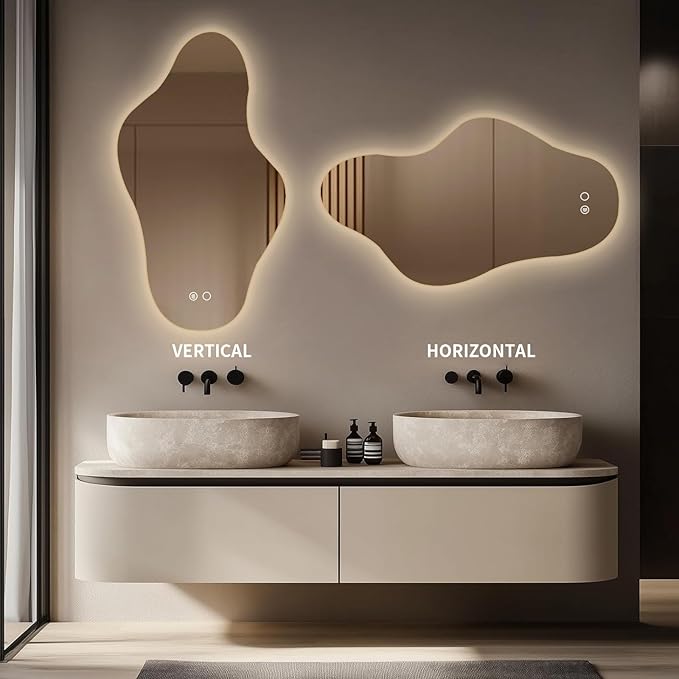Modern Irregular LED Bathroom Mirror - Image 4
