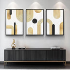 Large Framed Gold Abstract Geometric Wall Art - Image 8