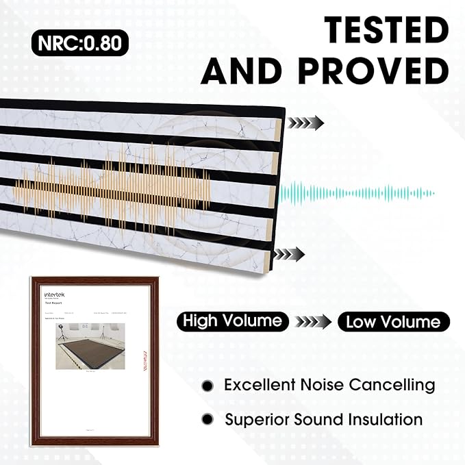 Wood Slat Acoustic Panels, 4 Pack 94.5"x7.9" 3D Wall Panels, Modern Fluted - Image 3