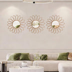 3 Pack Metal Mirrors for Wall Sunburst Wall Mirrors Home Décor Decorative - Image 6